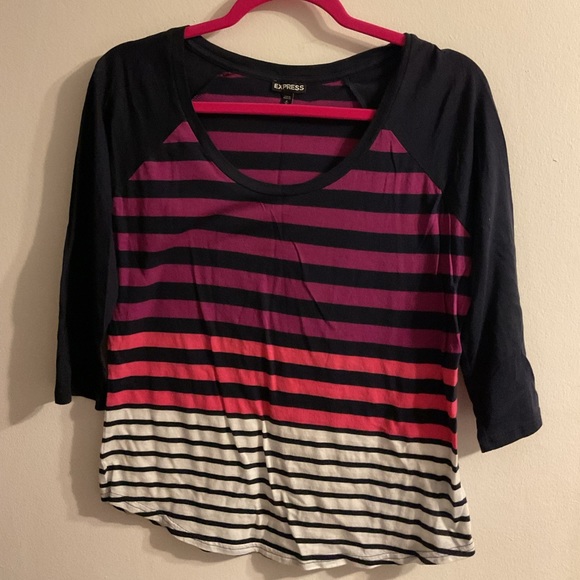 Express Size Med 3 quarter length sleeve T-Shirt - Picture 1 of 4